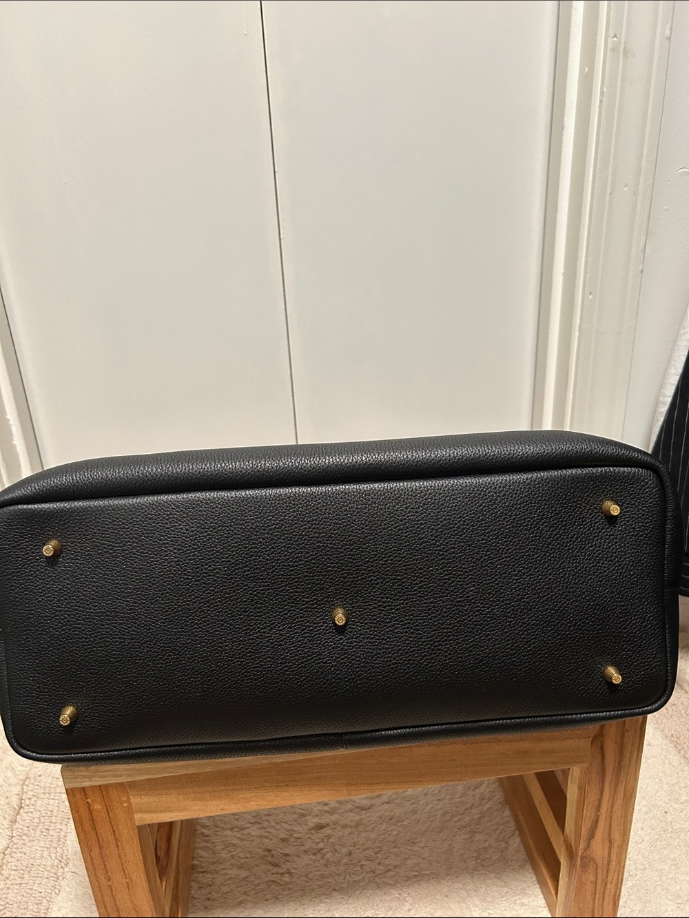 Authentic Songmont Large Yore Tote Bag| Onyx Black Leather Laptop Work Travel - Picture 13 of 15